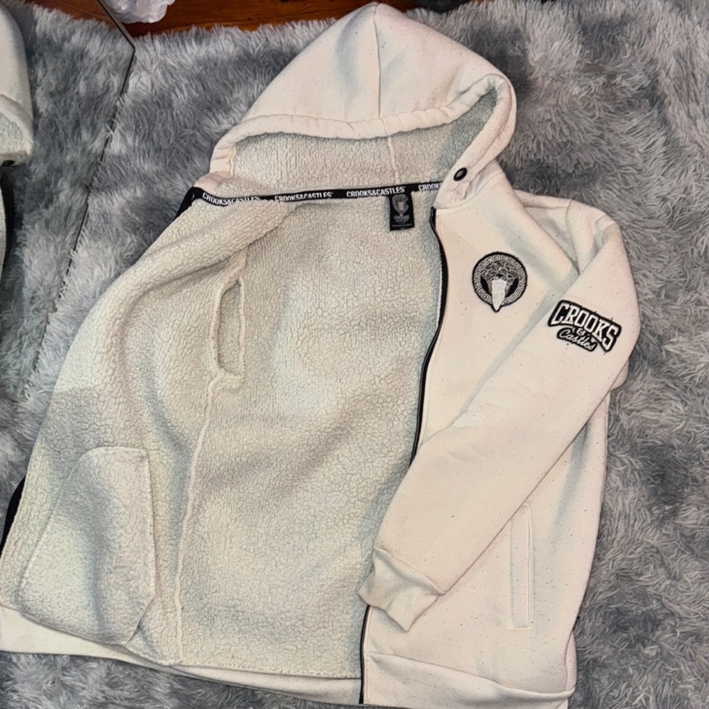 Crooks & Castles Off-White Sherpa Jacket